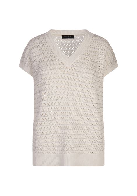 Gilet In Cotone Bianco Con Paillettes FABIANA FILIPPI | MAD275F572L35300000142